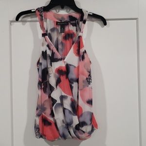 Floral wrap front blouse